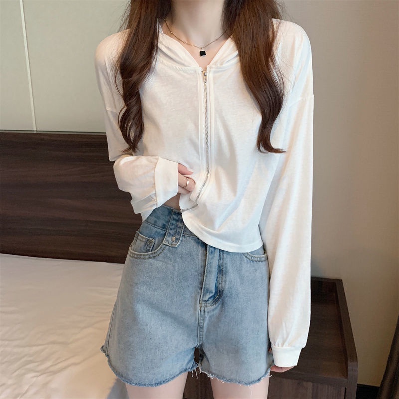 Áo Khoác Cardigan Mỏng Dáng Ngắn Dài Tay Che Nắng Màu Trắng Trơn Thời Trang Mùa Hè Hàng Mới Dành Cho Nữ 2022