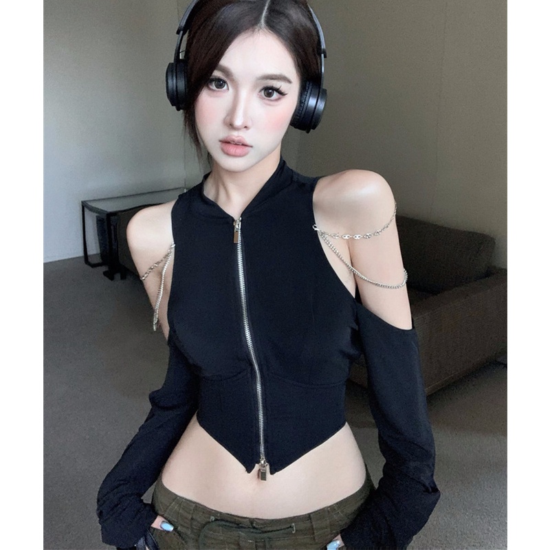 Áo Thun Tay Dài Trễ Vai Dáng Ôm Thời Trang Quyến Rũ Cho Nữ