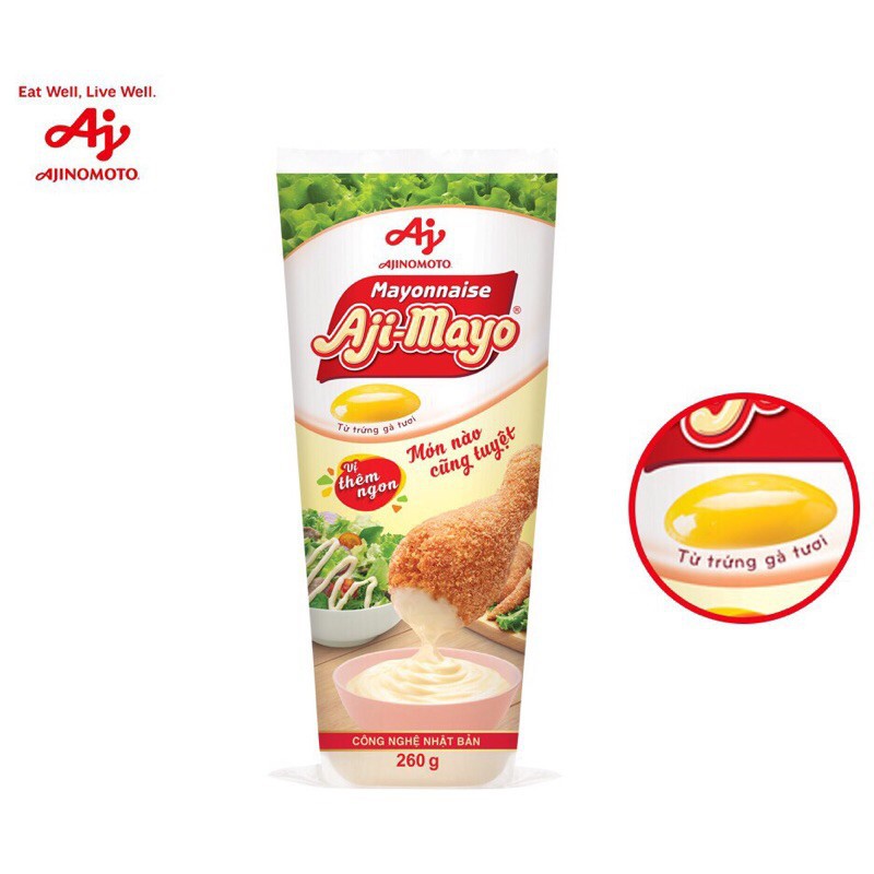 Sốt mayonnaise Aji-mayo Ajinomoto chai 260g