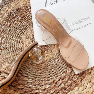 Guốc quai trong gót pha lê cực sang chảnh hot nhất 2020