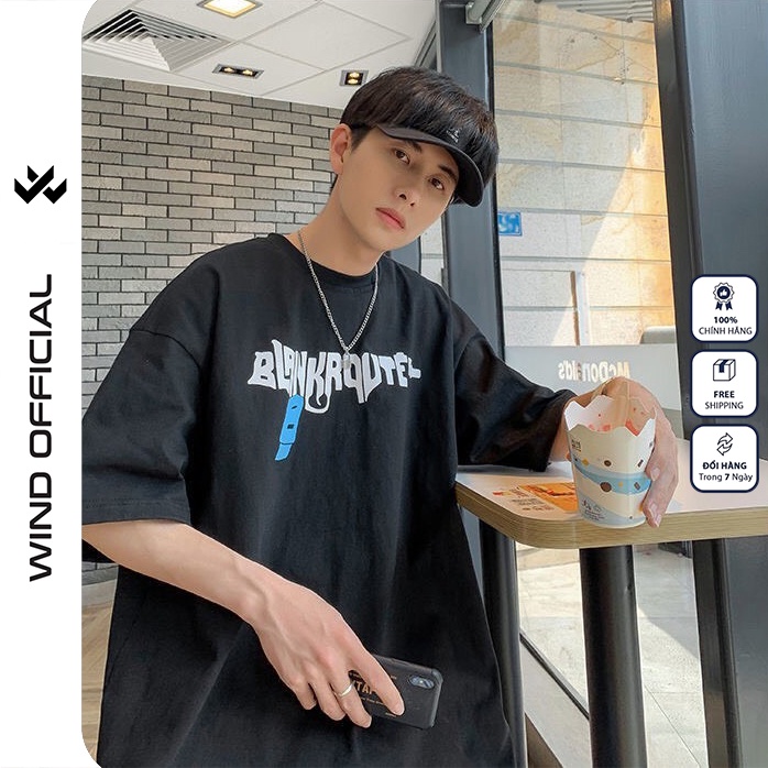 Áo phông tay lỡ WIND unisex form rộng 175 thời trang nam nữ oversize ulzzang