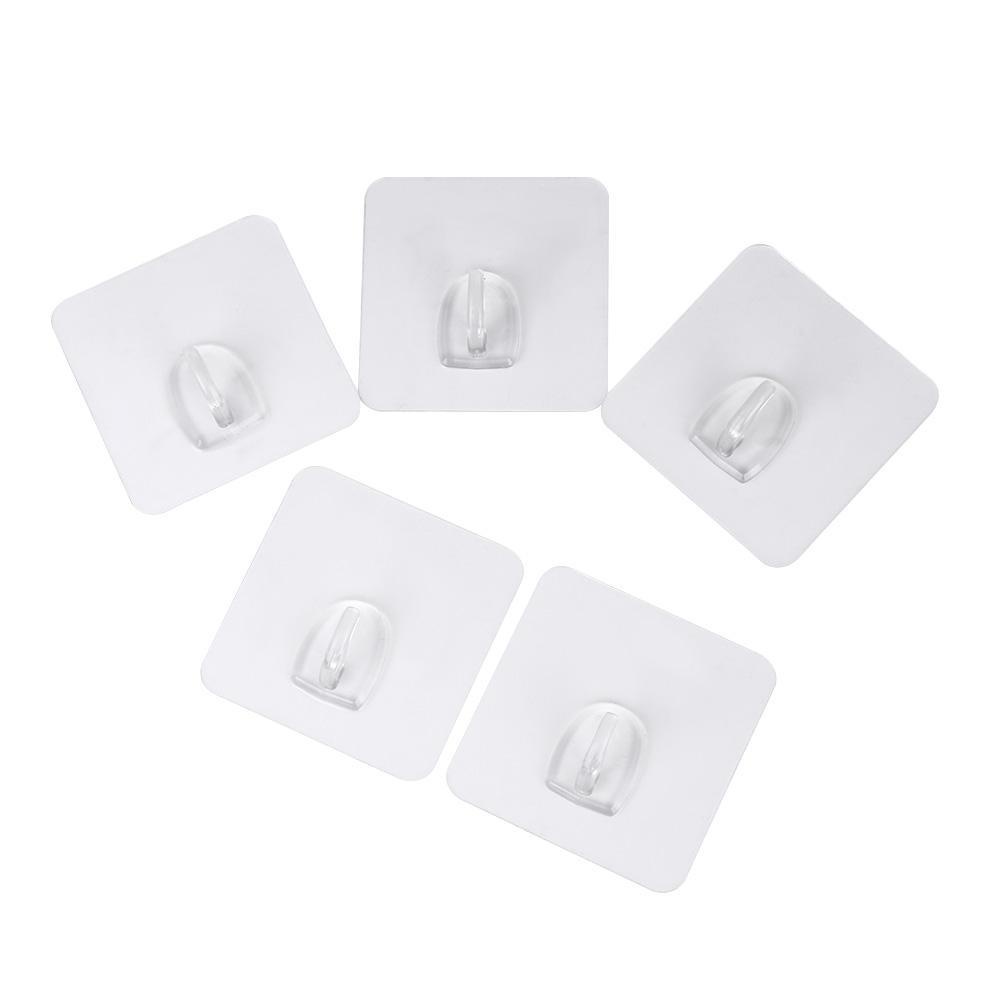 Set 1 / 6 Móc Treo Đồ Dán Tường Trong Suốt Chống Nước Cho Nhà Bếp