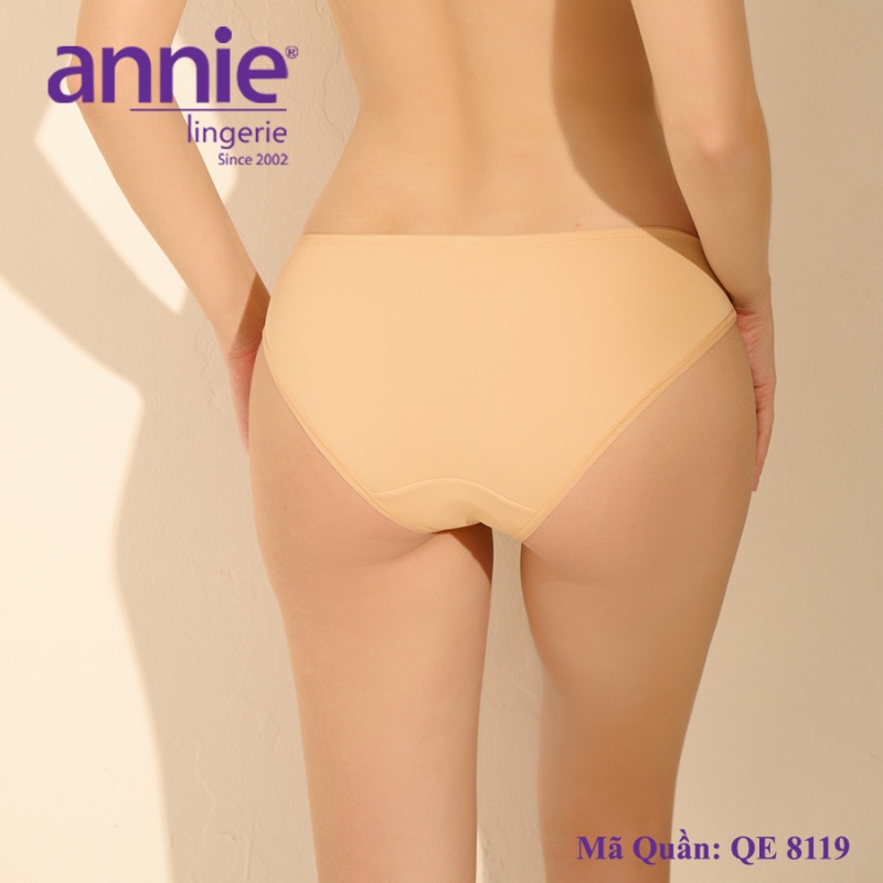 Quần lót nữ trơn viền ren annie QE8119 nữ tính, mềm mại, co giãn tốt ôm sát vòng 3, thấm hút, thoáng mát, có áo đồng bộ
