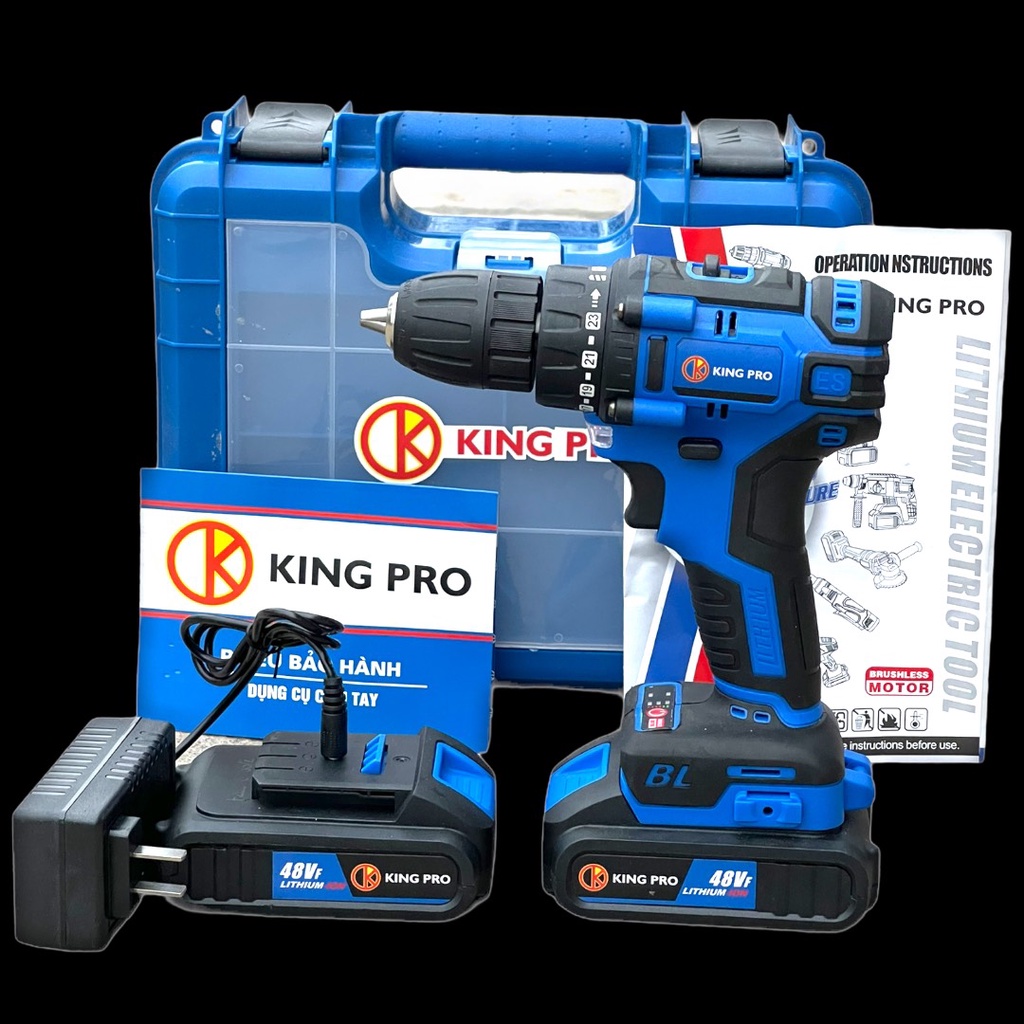 Máy khoan pin 48VF kingpro motor từ không than