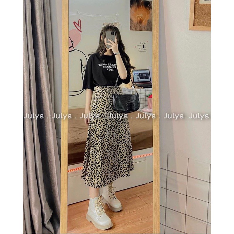 SÉT ÁO PULL CHỮ MIX CHÂN VÁY DA BÁO CHO NỮ | BigBuy360 - bigbuy360.vn