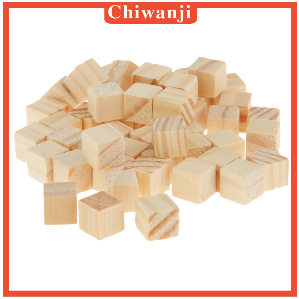 Bộ 50 Miếng Gỗ Vuông Làm Đồ Thủ Công Kích Thước 10x10mm