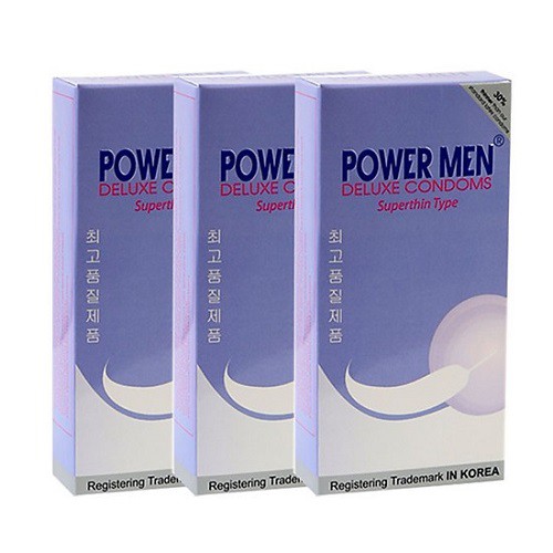 COMBO 4 hộp Bao Cao Su Power Men Superthin Type tím hộp 12 chiếc sản phẩm cao cấp