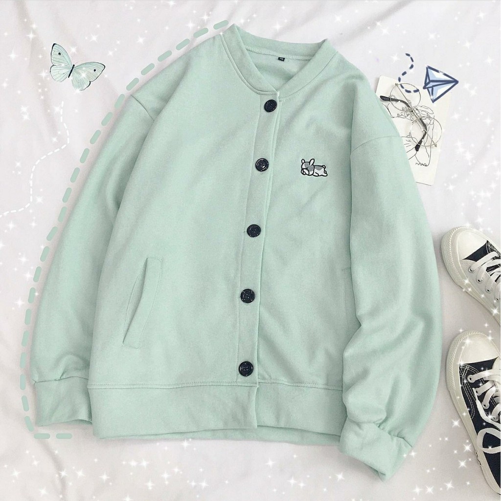 REESHIP 50 - Áo Khoác Nỉ Form Rộng Bomber PUPPY Cadigan Ulzzang | BigBuy360 - bigbuy360.vn