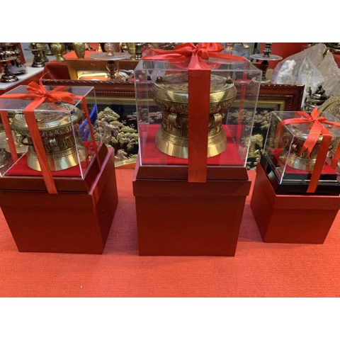 Trống Đồng Quà Tặng Đồng Đại Bái Quà Biếu Trống Đồng Để Bàn Làm Việc Phong Thủy Kích Thước 10cm, 12cm, 15cm