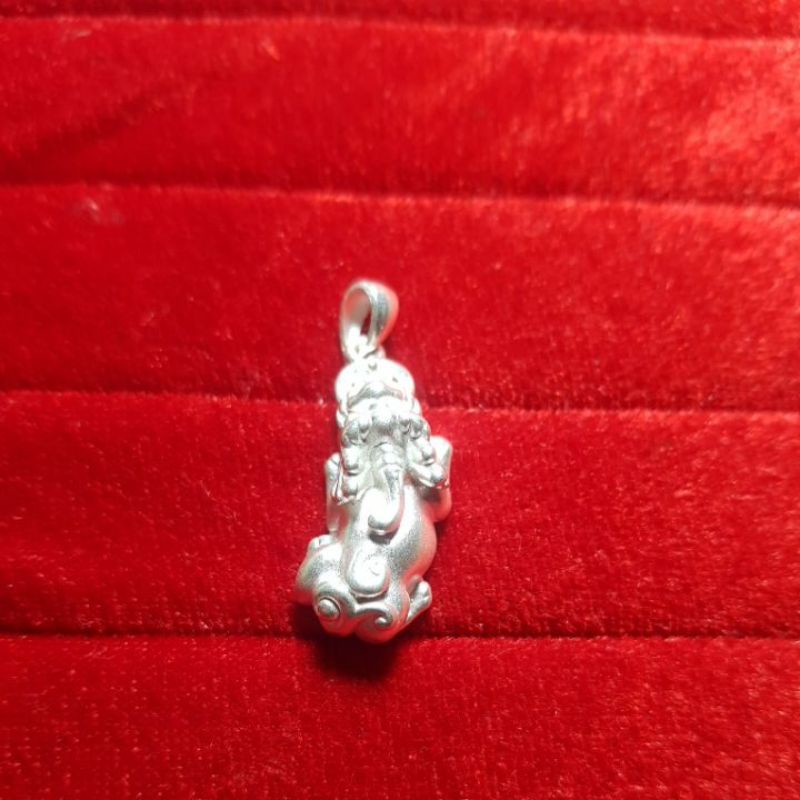 MẶT DÂY CHUYỀN NGHÊ/ TỲ HƯU BẠC TA MAY MẮN TÀI LỘC KT 10*25mm