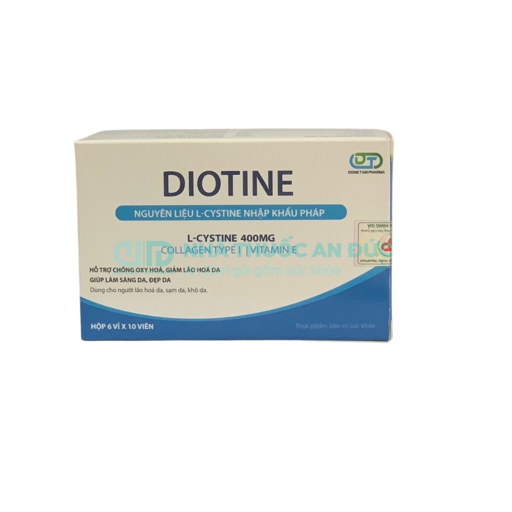 Diotine , viên uống trắng da, ngăn lão hóa, sạm da, da xỉn màu, da nám, tàn nhang, làm sáng đều màu da