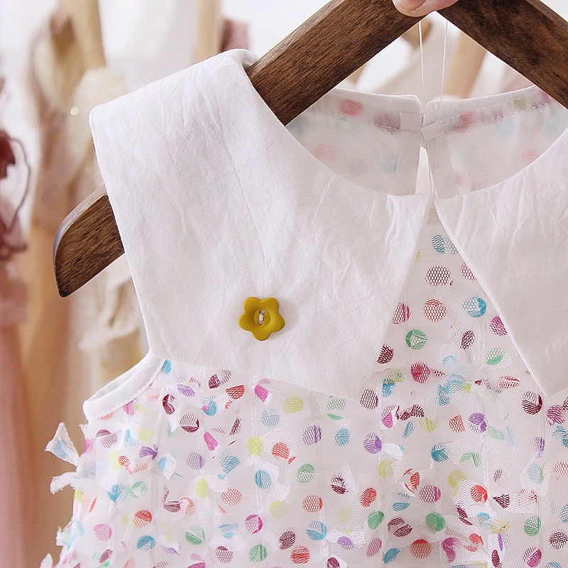 Bộ Đầm Không Tay Nhiều Màu Sắc Thời Trang Mùa Hè 2020 Dành Cho Bé Gái 1-3 Tuổi