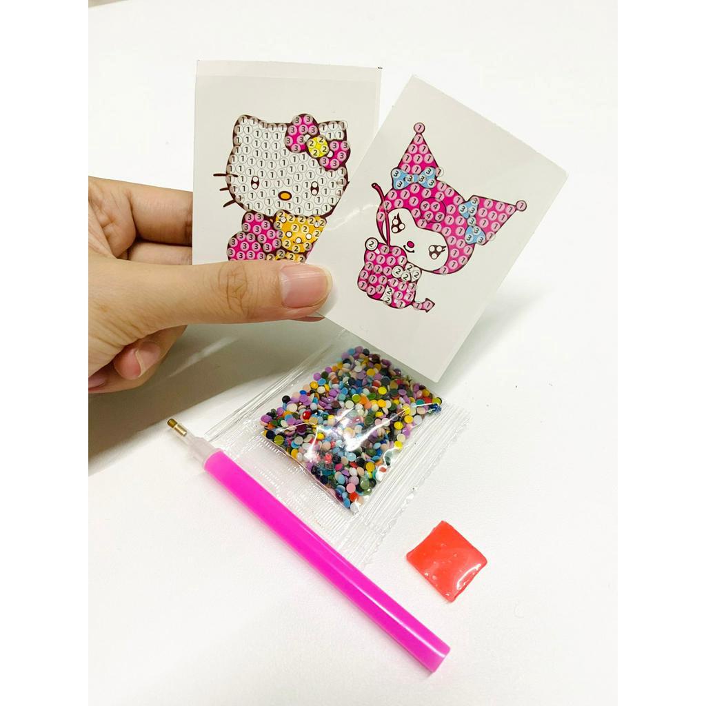 Set 2 Tranh đính đá mini DIY hình hoạt hình dễ thương