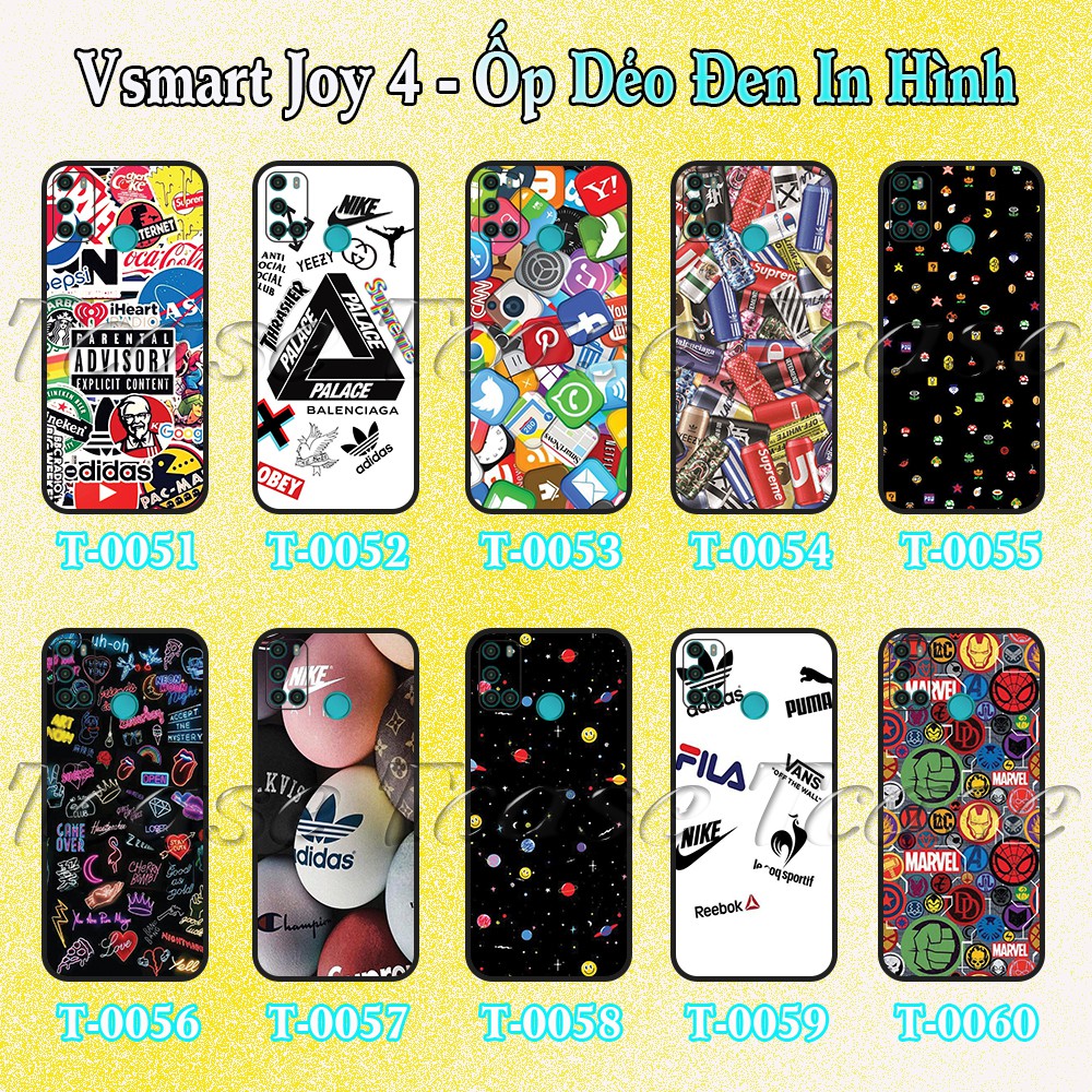 Ốp lưng Vsmart Joy 4 - Ốp dẻo đen in hình Random lạ mắt