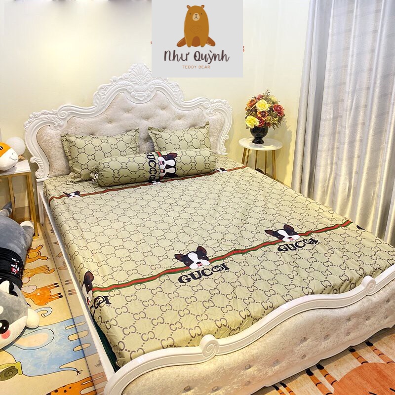 Bộ ga gối drap giường poly, ga trải giường + 2 vỏ gối nằm đơn giản m6 m8 2m2 Như Quỳnh Bedding | BigBuy360 - bigbuy360.vn