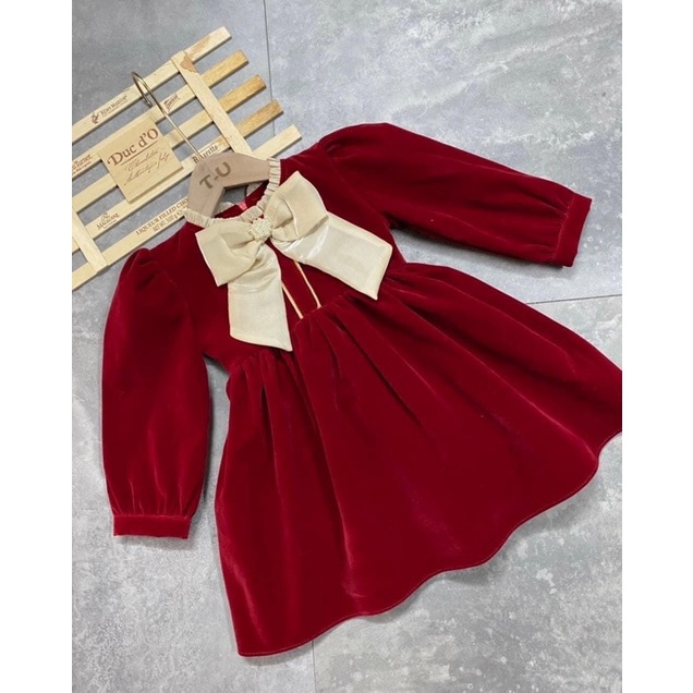 ĐẦM NOEL CHO BÉ GÁI ĐẦM NHUNG ĐỎ CHO BÉ GÁI SỊN