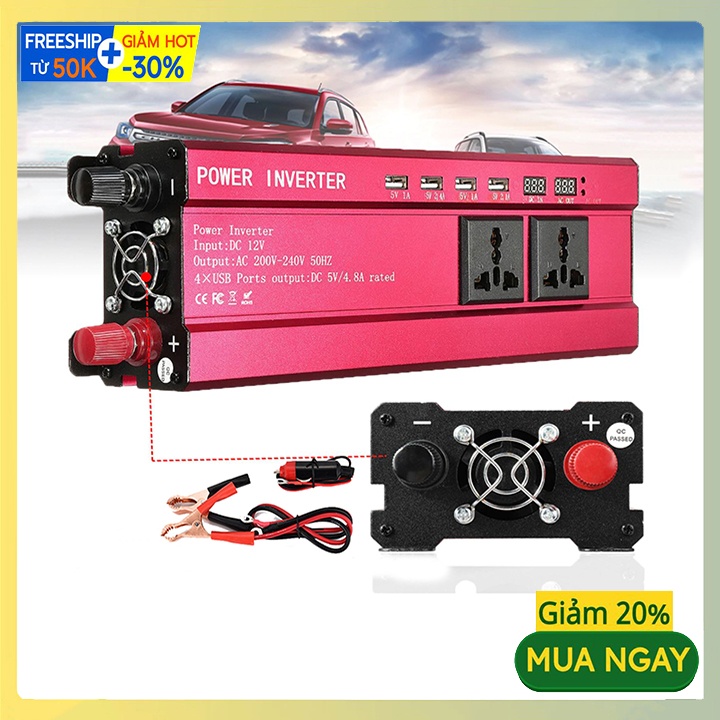 Bộ kích điện 12V sang 220V cho gia đình hoặc trên ô tô