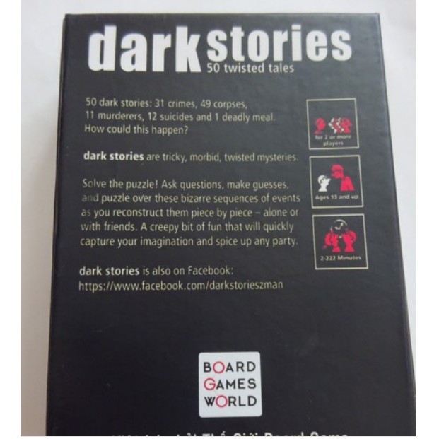 TRÒ CHƠI BOARDGAME DARK STORIES VIỆT HÓA- NHỮNG CÂU CHUYỆN ĐEN TỐI PHẦN 1- GIÁ SIÊU RẺ