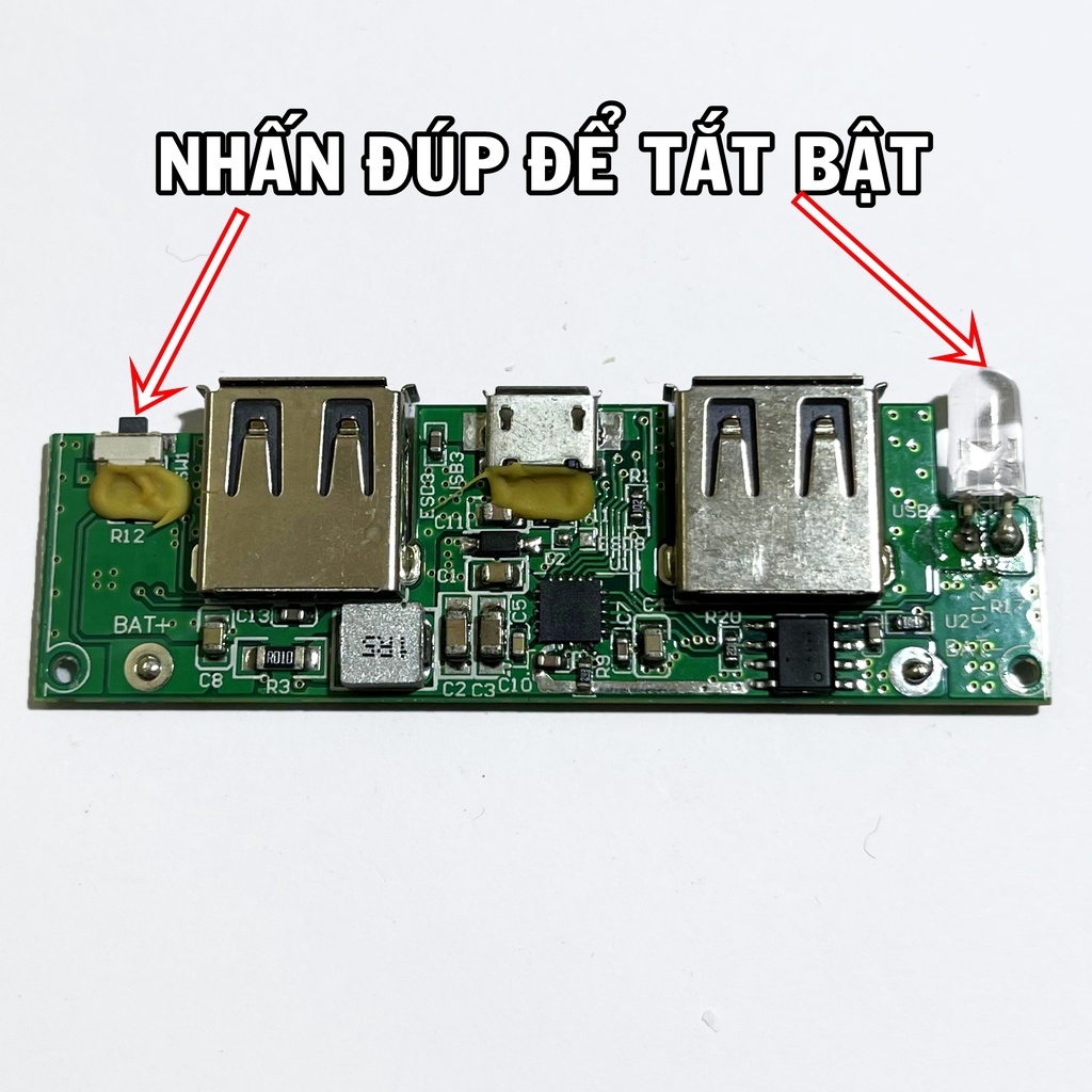 Mạch sạc dự phòng 5V2A tháo máy 2 cổng