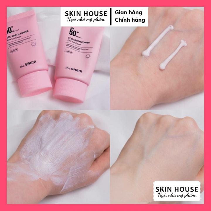 Kem chống nắng The Saem Eco Earth Pink Sun Cream 50g - Kem Chống Nắng Ngăn Ngừa Tia UVA và UVB The Saem Eco Earth | BigBuy360 - bigbuy360.vn