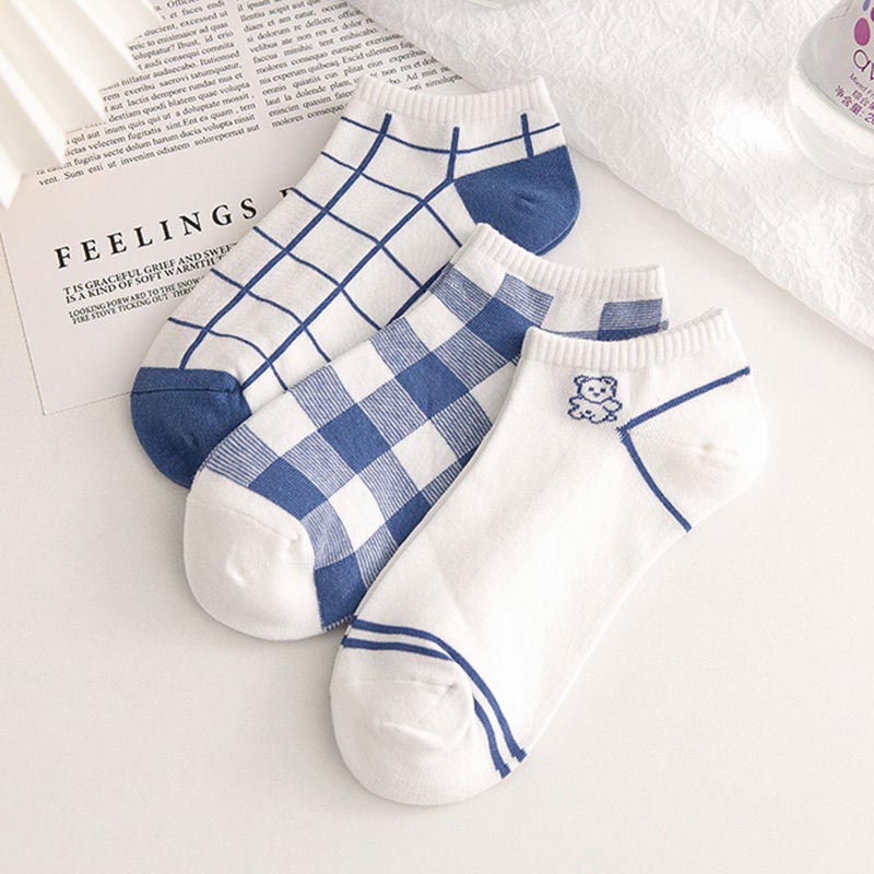 Tất nữ cổ ngắn họa tiết cute dễ thương, Set 5 đôi vớ nữ phong cách Hàn Quốc BeBie - BP425