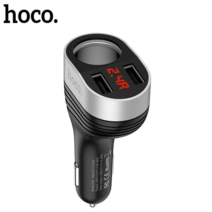 Bộ chia tẩu sạc ô tô nhãn hiệu Hoco Z29