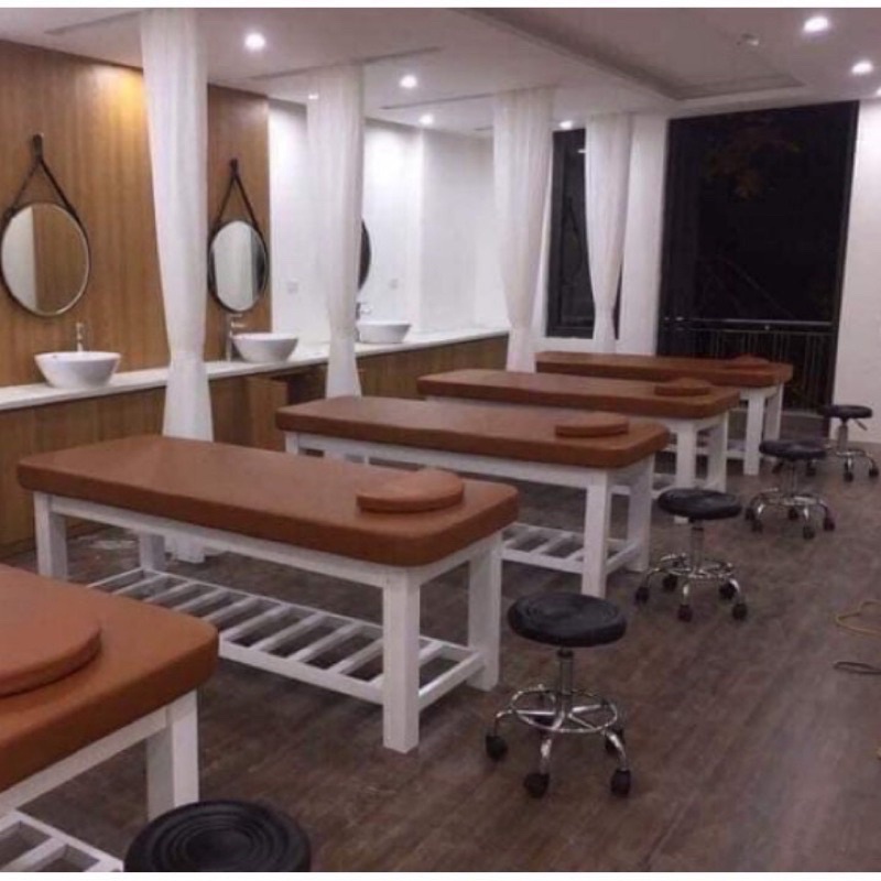 Giường spa chân gỗ loại đẹp kích thước 70x180cm và 75x185cm