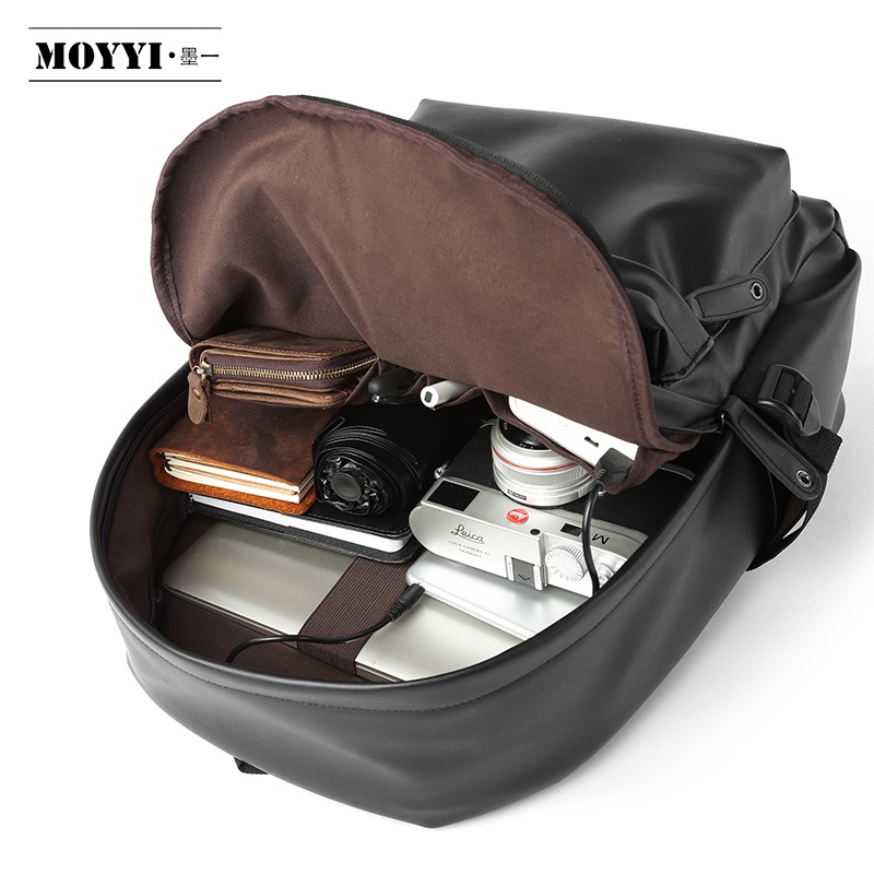 Balo Da pu Đựng laptop 14inch Chống Thấm Nước Thời Trang Cho Nam