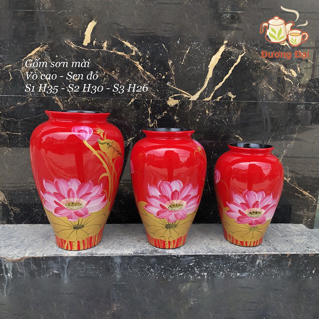 Lọ Hoa Sơn Mài Gốm Sứ Bát Tràng Đương Đại – Bình Cắm Hoa Cao Cấp - Dáng Vò