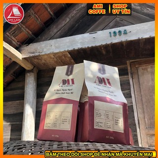 [1KG] - Cà phê Mix 3 Robusta + Arabica + Culi bột rang xay nguyên chất Ê Đê -AMICAFE