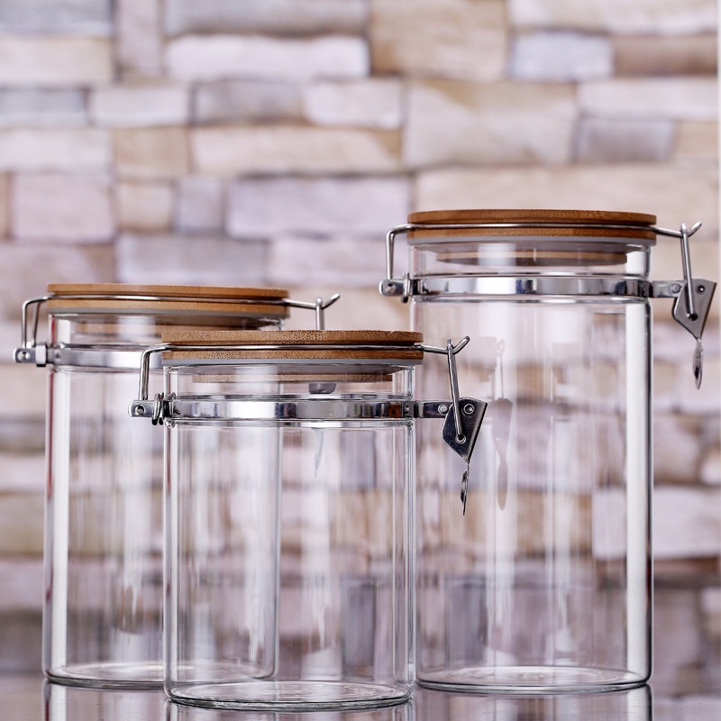 HŨ, BÌNH ĐỰNG TRÀ CÀ PHÊ BẰNG THỦY TINH CÓ NẮP SIẾT CAO SU SIÊU KHÍT