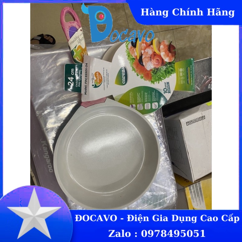 (GIÁ RẺ NHẤT) Chảo rán chống dính Carez FPC355DI-24 chống dính Ceramic, 2 đáy từ dày dặn. Công nghệ ĐỨC Đocavo xincosmet