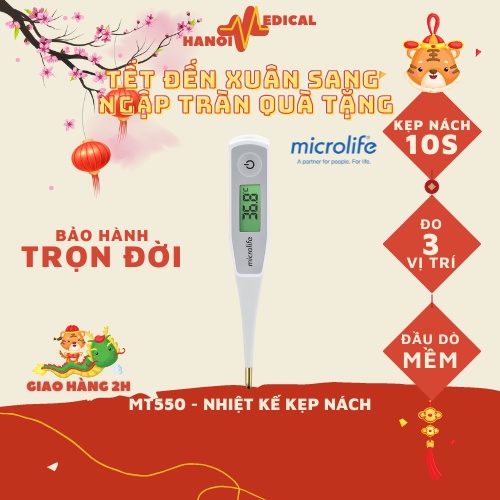 BẢO HÀNH TRỌN ĐỜI - Nhiệt kế điện tử KẸP NÁCH Microlife MT550 (10 giây) - CHÍNH HÃNG An toàn -Tiện lợi.