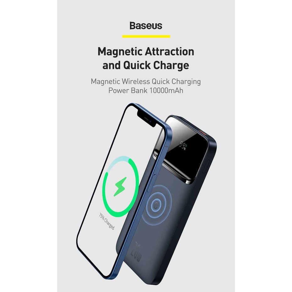 Pin Sạc Dự Phòng Baseus Không Dây Công Suất Sạc Nhanh 20W Dung Lượng 10.000mah Ba