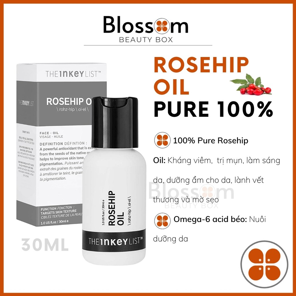 [Sephora US] [KHÔNG HỘP GIẤY] Tinh dầu tầm xuân Rosehip oil - THE INKEY LIST