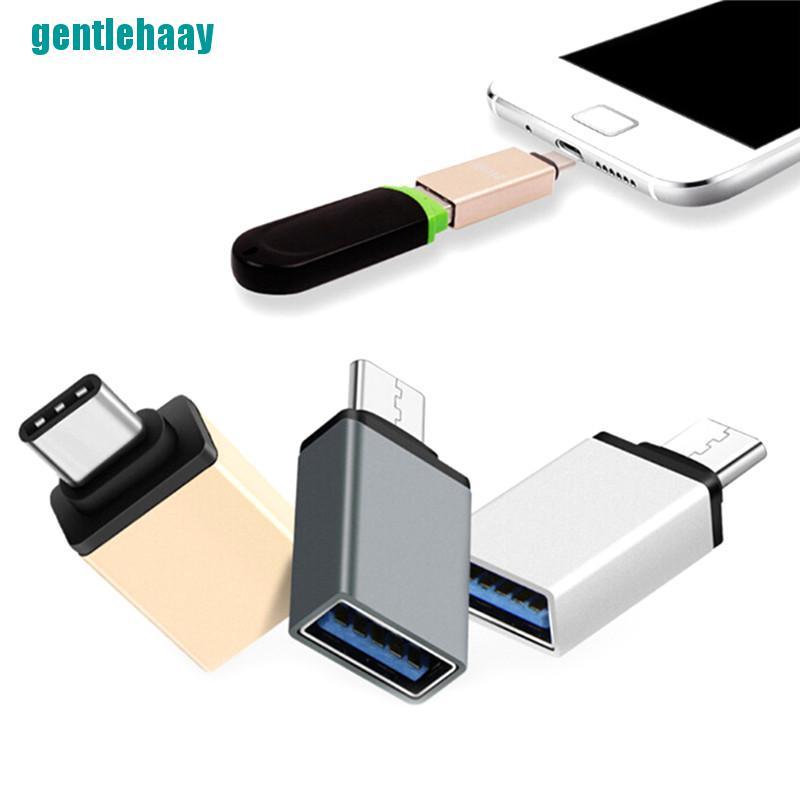 1pc Usb Type C Male To Usb 3.0 Female Otg Sync Adapter For Phone Macbook