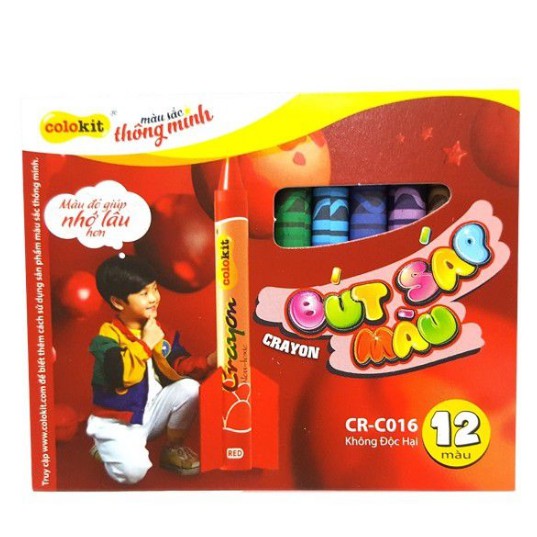Sáp màu CR-C016 (12 màu) giúp bé làm quen và phân biệt các màu sắc cơ bản, từ đó sáng tạo nên những bức tranh đẹp