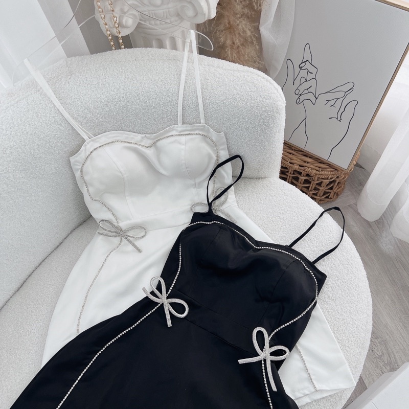 ĐẦM 2 DÂY ĐÍNH ĐÁ NƠ BÊN EO CHẠY VIỀN