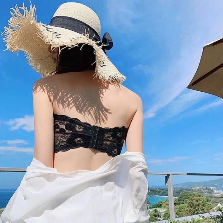 Áo Bra Nữ Không Dây - Áo Ngực Ren Hoa Cúp Cực Có Nấc Cài Sau - Bra Quây Cực Xinh B088