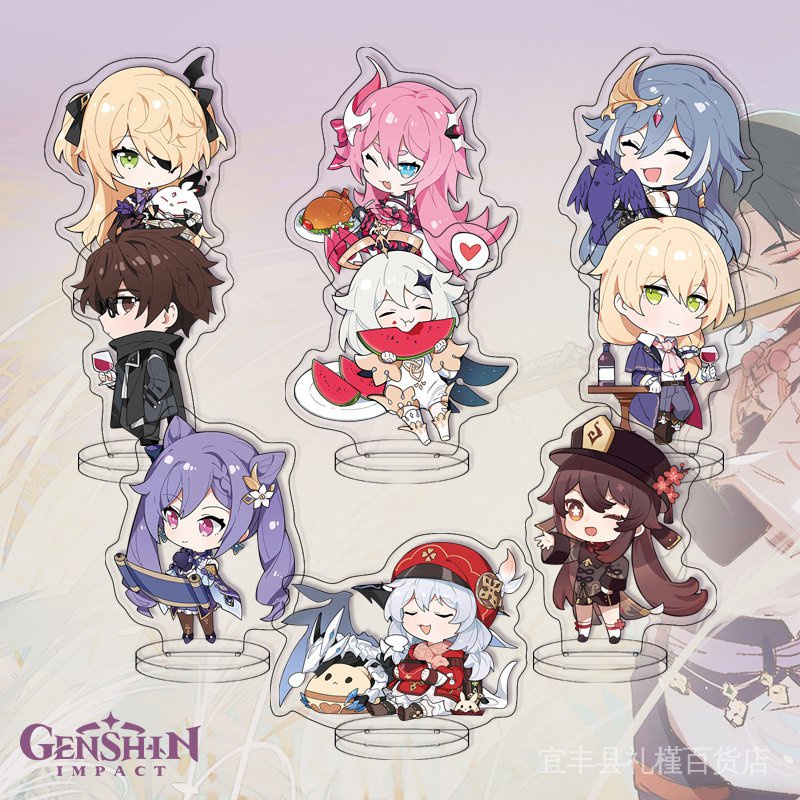 [Genshin impact mini stand] 9 bộ giá đỡ acrylic 6cm trong suốt đặt quà tặng sinh viên sáng tạo A1DW