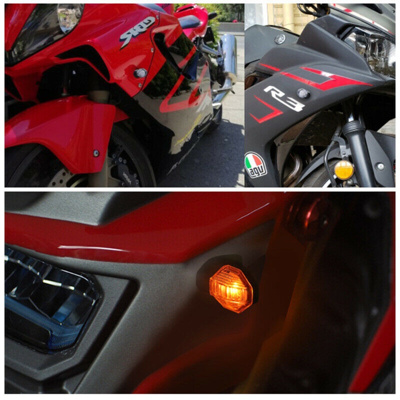 Set 2 Đèn Xi Nhan 12V Màu Hổ Phách Thay Thế Dành Cho Xe Mô Tô