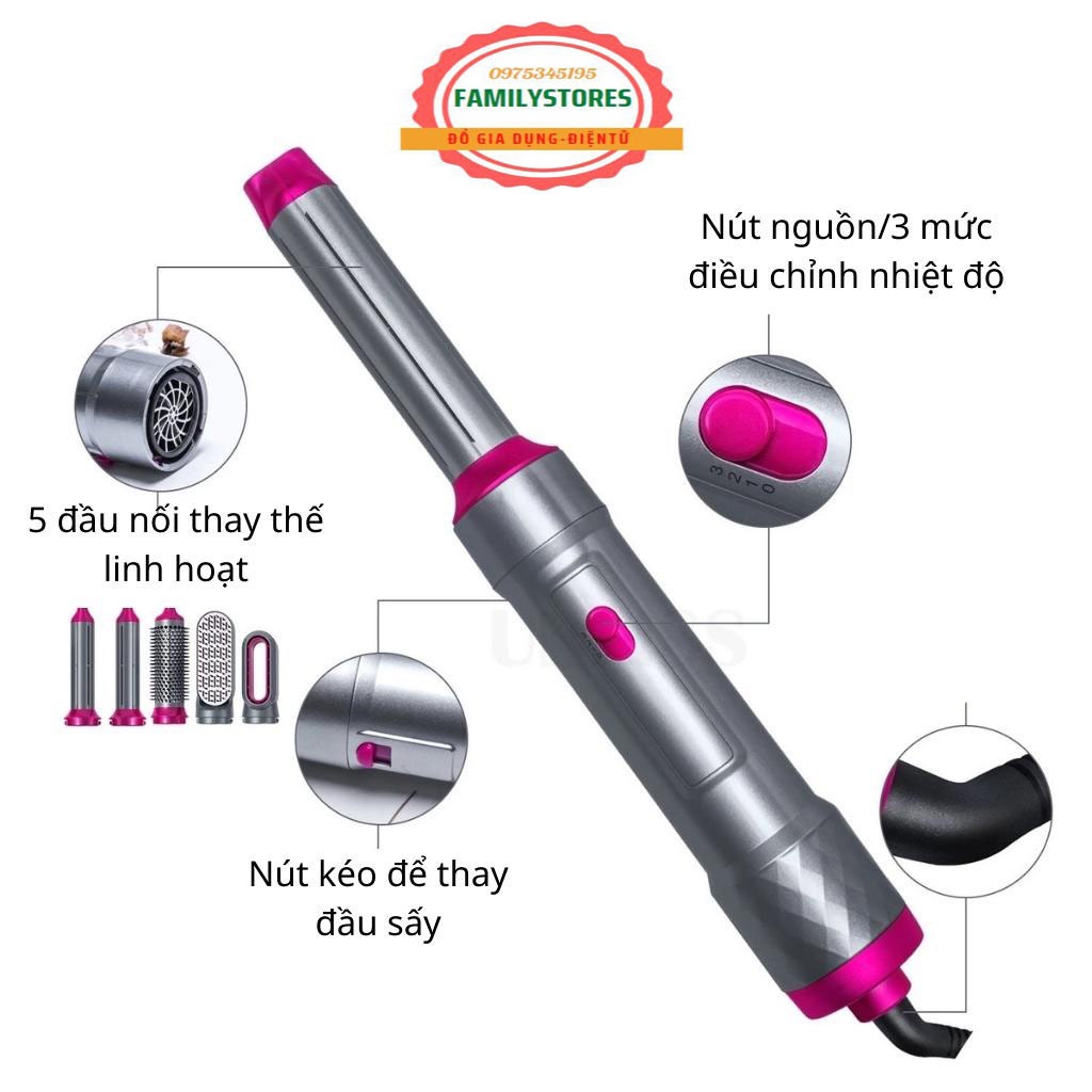 Máy Sấy Tóc Tạo Kiểu 5in1 Máy Làm Tóc Đa Năng Hàn Quốc Máy Uốn Duỗi Tóc Kết Hợp Lược Chải Tóc
