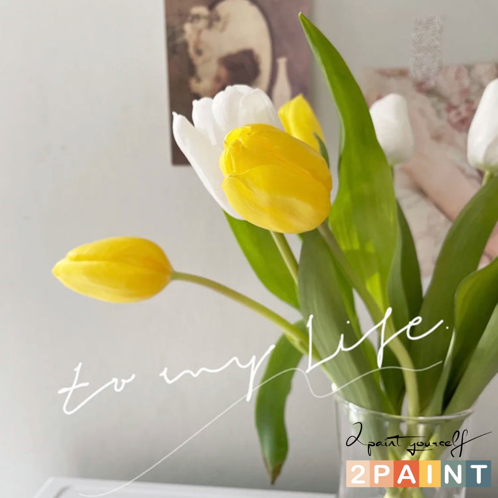 Hoa tulip giả nhân tạo trang trí bình thủy tinh, lọ hoa decor nhà cửa 2PAINT