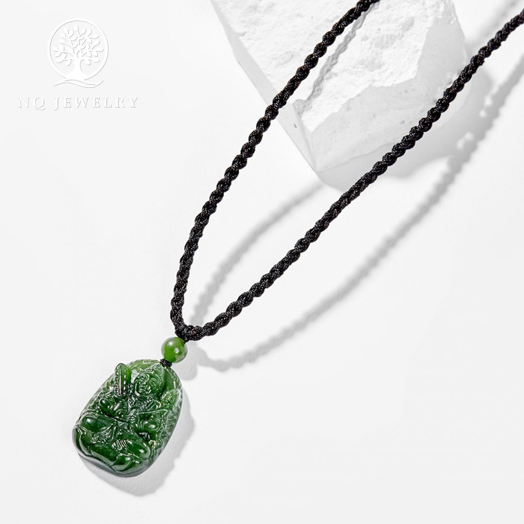 Dây chuyền phật bản mệnh xanh ngọc 3x2cm - NQ Jewelry