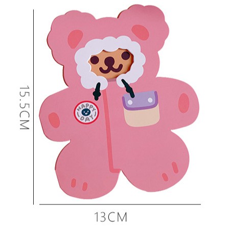 Thiệp Gấp Ghi Lời Chúc Hình Gấu Cute Bear