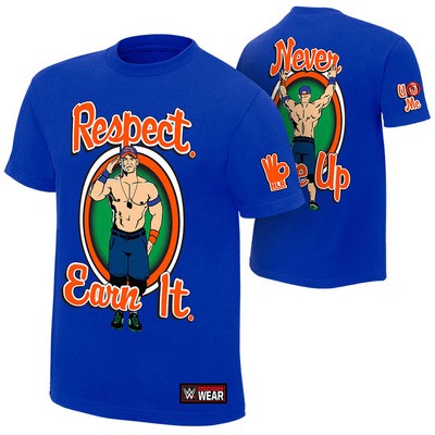 Áo phông WWE John Cena "Respect Earn It" xanh