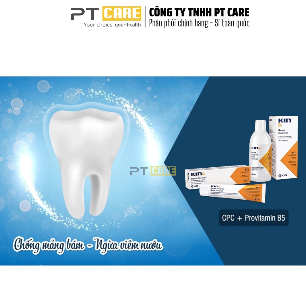 PT CARE | Combo Nước súc miệng Kem đánh răng Kin B5 Dùng Hàng Ngày 500ml/125ml