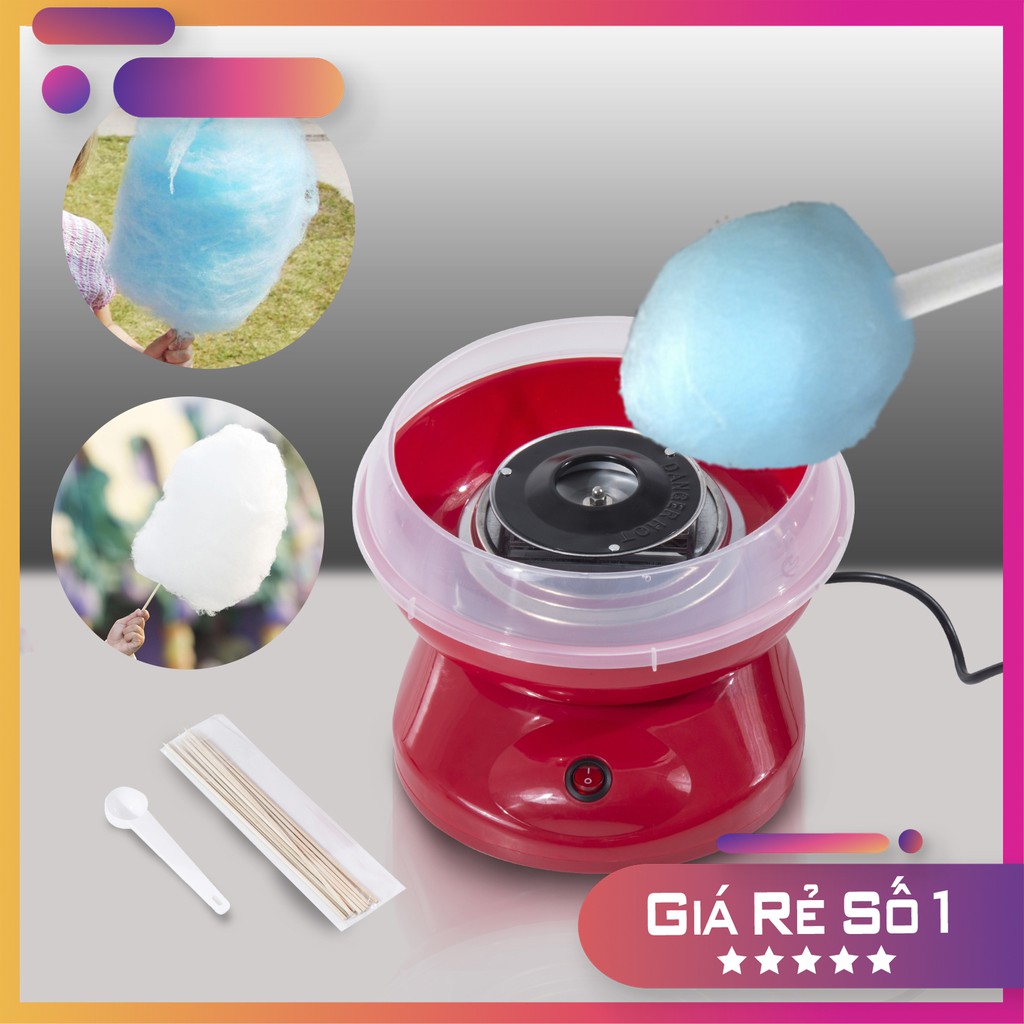 Máy làm kẹo bông gòn + Tặng 10 que quấn kẹo + 1 muỗng cao cấp