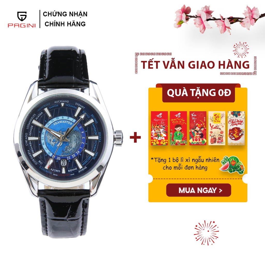 Đồng hồ nam dây da PAGINI OMDD6886 mặt kính cường lực chống xước,chống nước -Thiết kế sang trọng | BigBuy360 - bigbuy360.vn