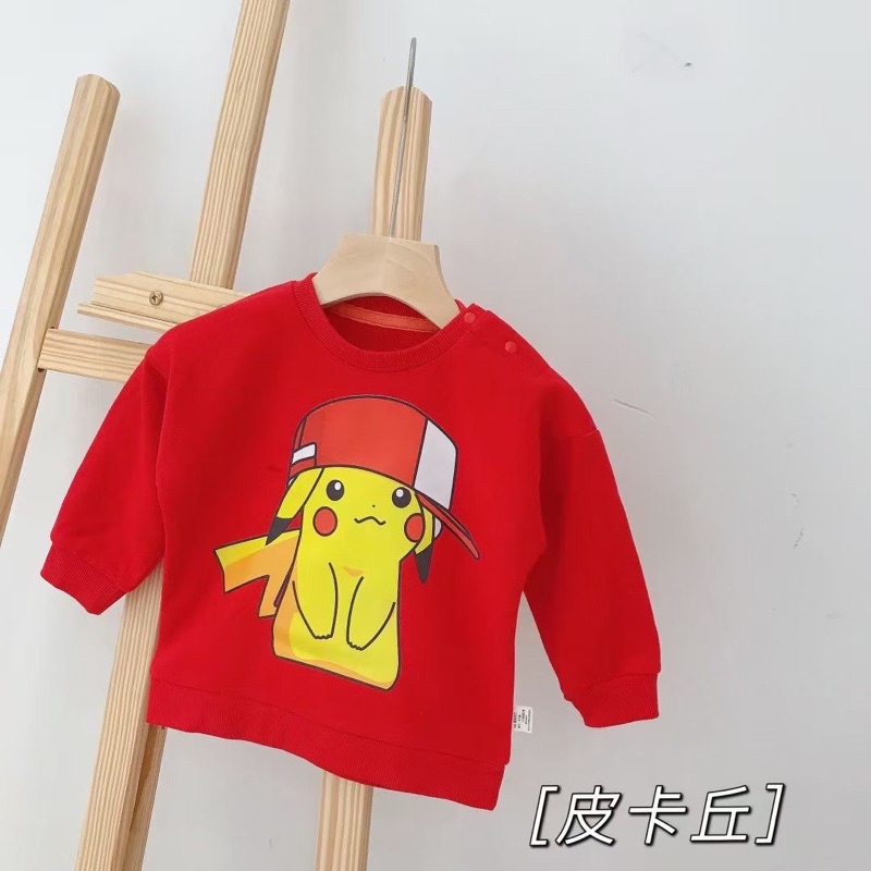 Áo Nỉ Da Cá Dài Tay, Áo Thun Cotton Thu Đông Cho Bé Trai Bé Gái Size 80-120(1-5T)